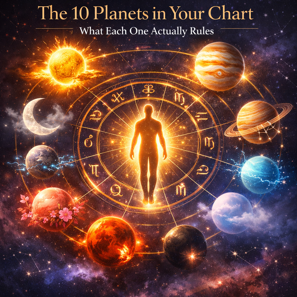 The 10 Planets in Your Chart — What Each One Actually Rules