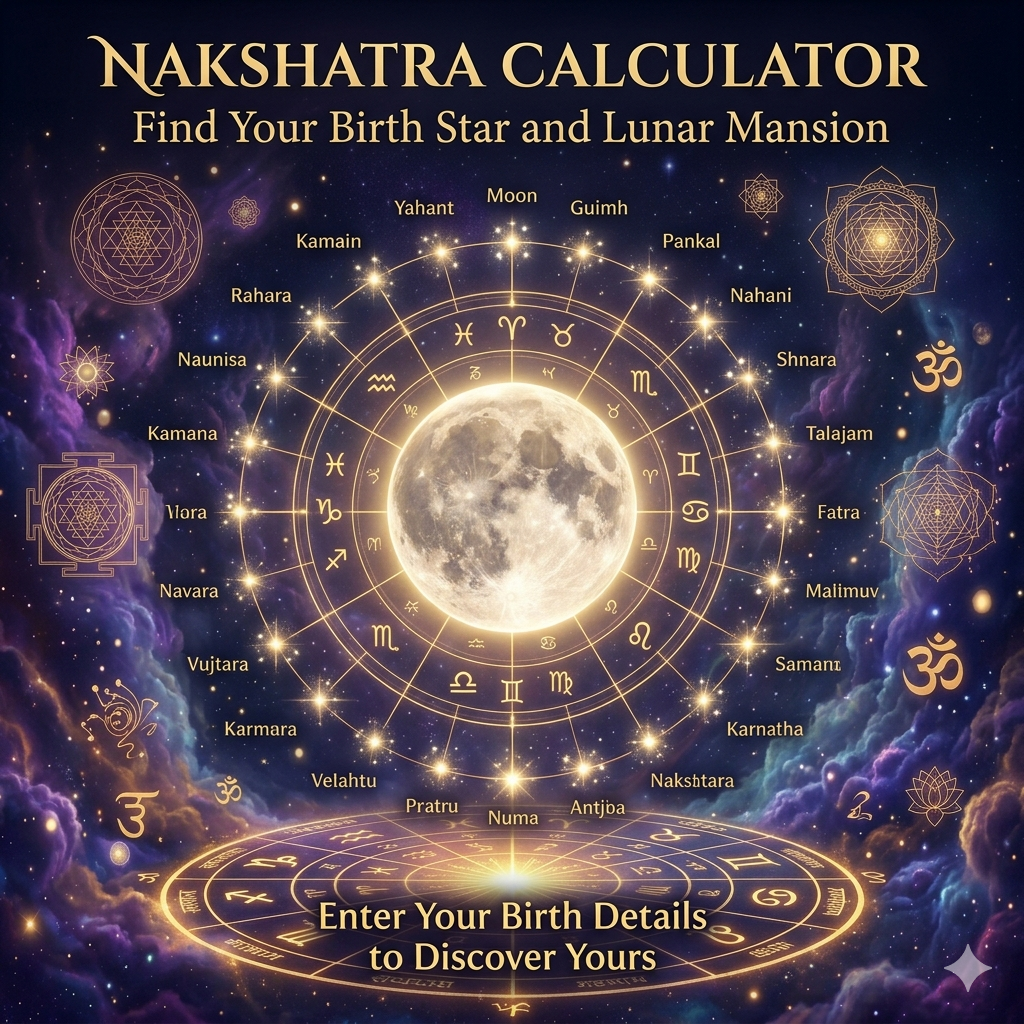 Nakshatra Calculator — Find Your Birth Star and Lunar Mansion