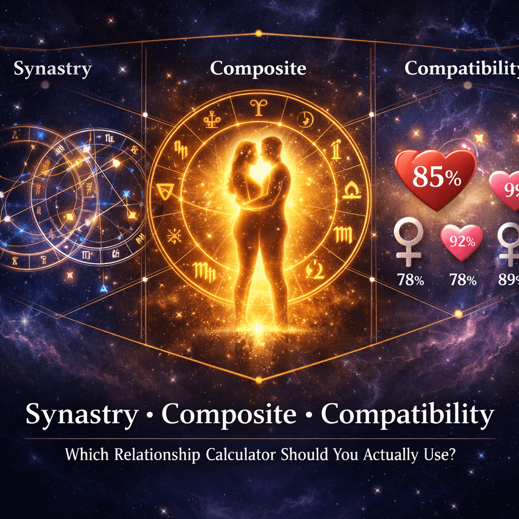 Synastry, Composite, Compatibility — Which Relationship Calculator Should You Actually Use?