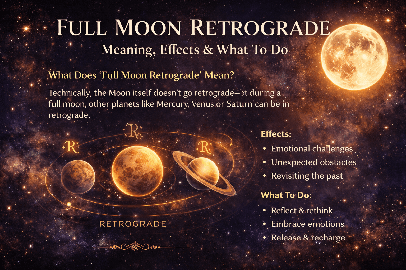 Full Moon Retrograde: Meaning, Effects & What To Do