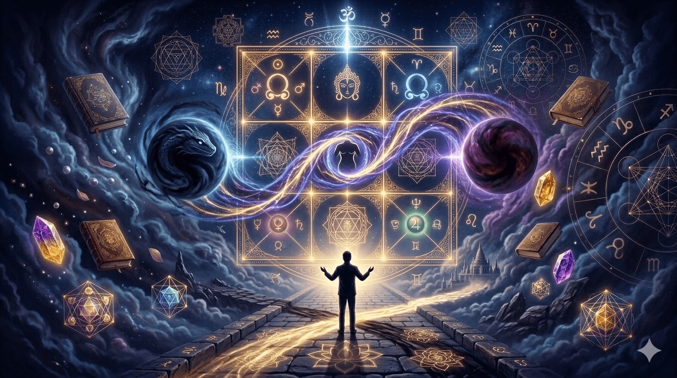 Rahu and Ketu — The Karmic Axis That Controls Your Destiny in Vedic Astrology