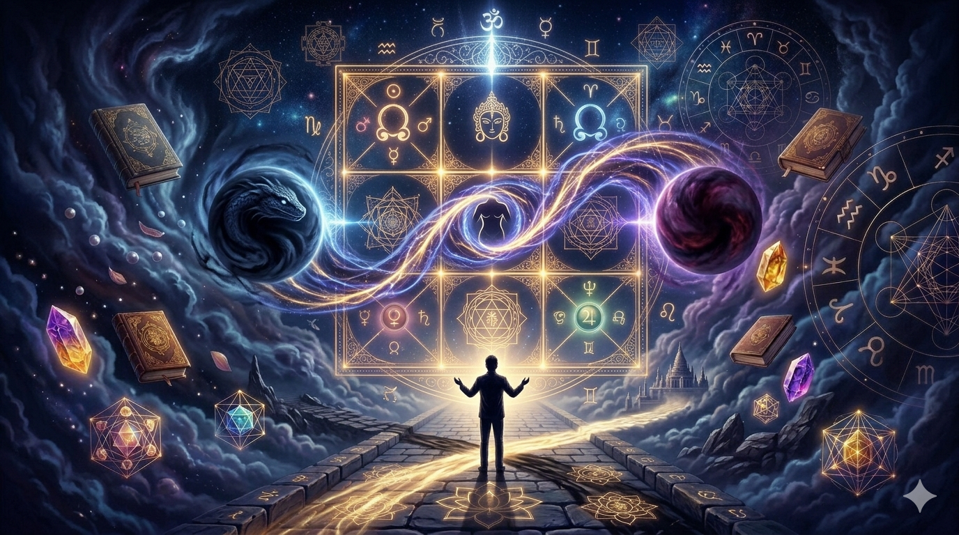 Rahu and Ketu — The Karmic Axis That Controls Your Destiny in Vedic Astrology